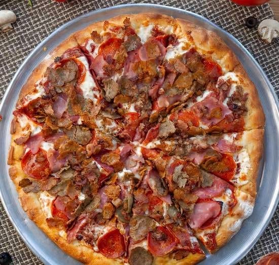 Meat combo pizza.