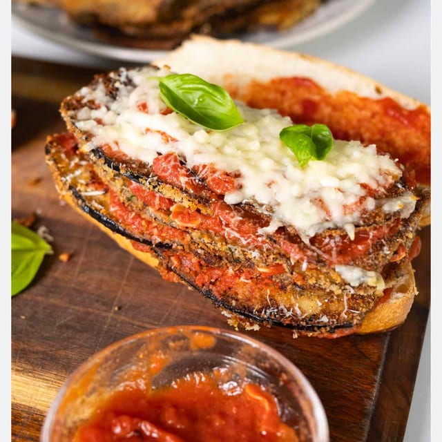 Eggplant parmesan sub.