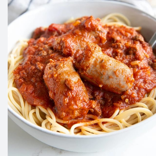 Meat sauce with sausage.