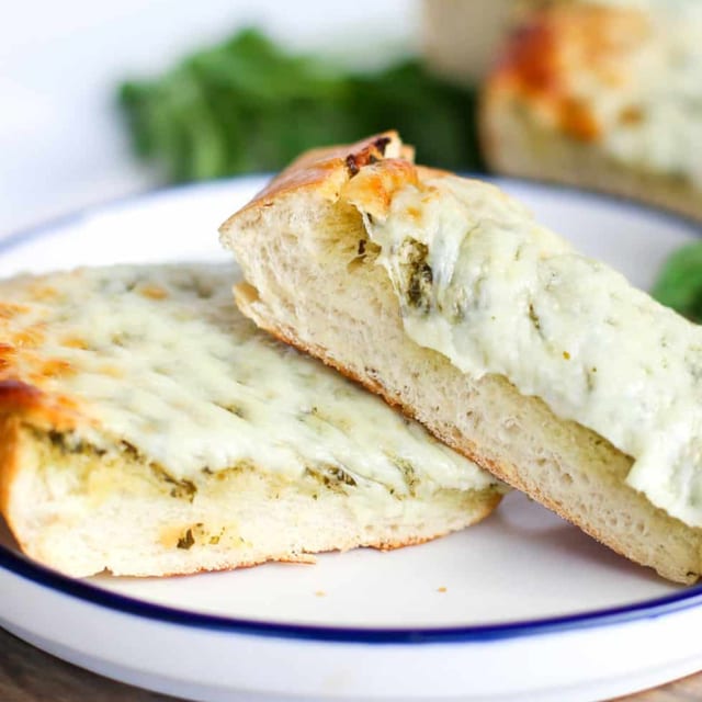 Pesto cheese bread.